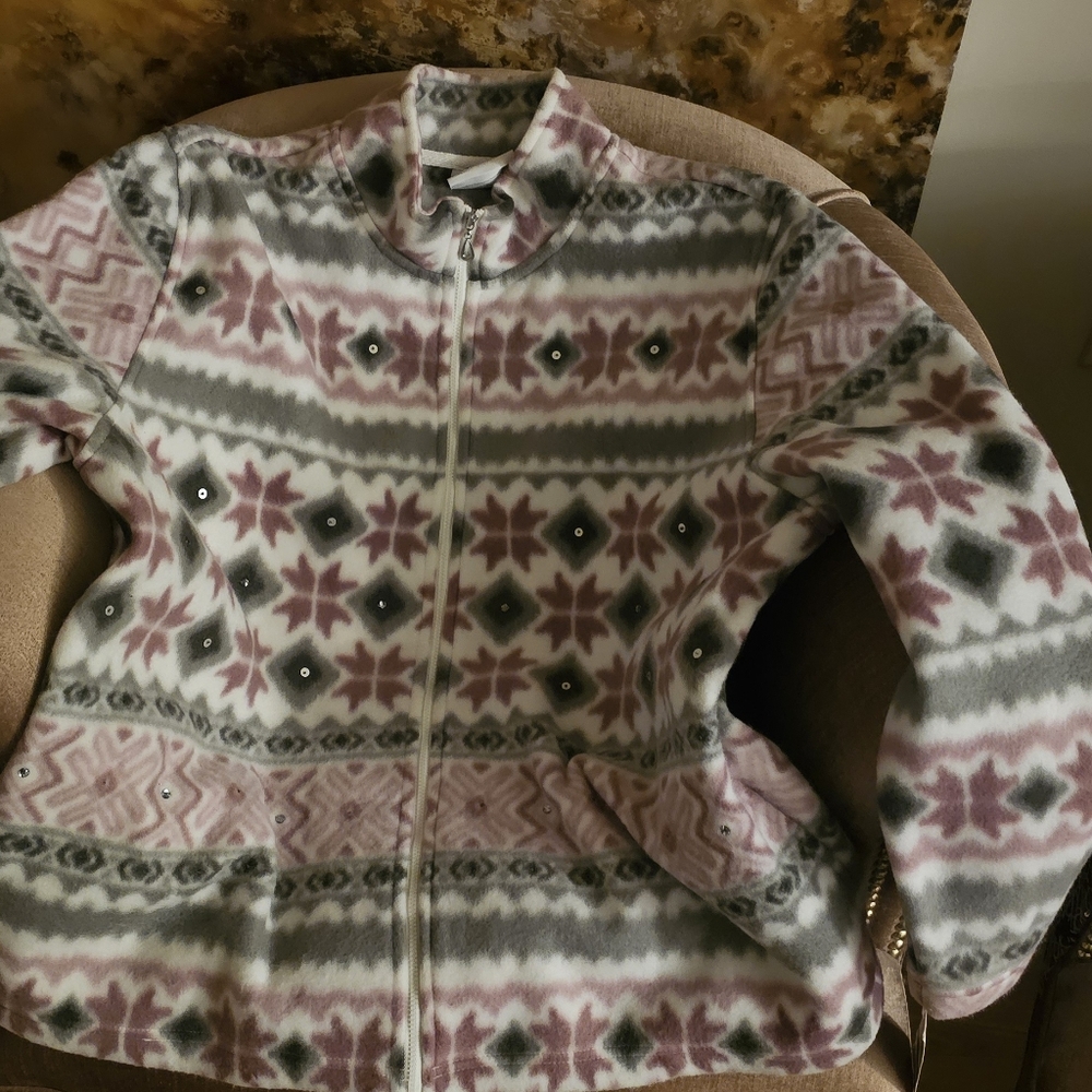 Alfred Dunner Fleece Jacket NWT  Glacier Lake collection XL - Picture 3 of 4